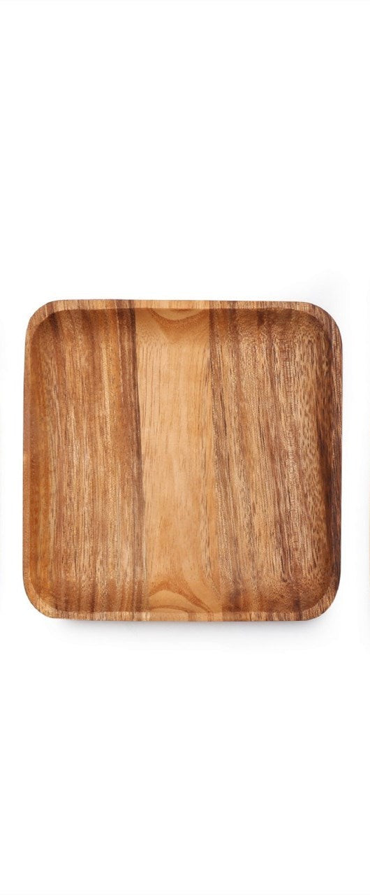 Plato rectangular de madera de acacia