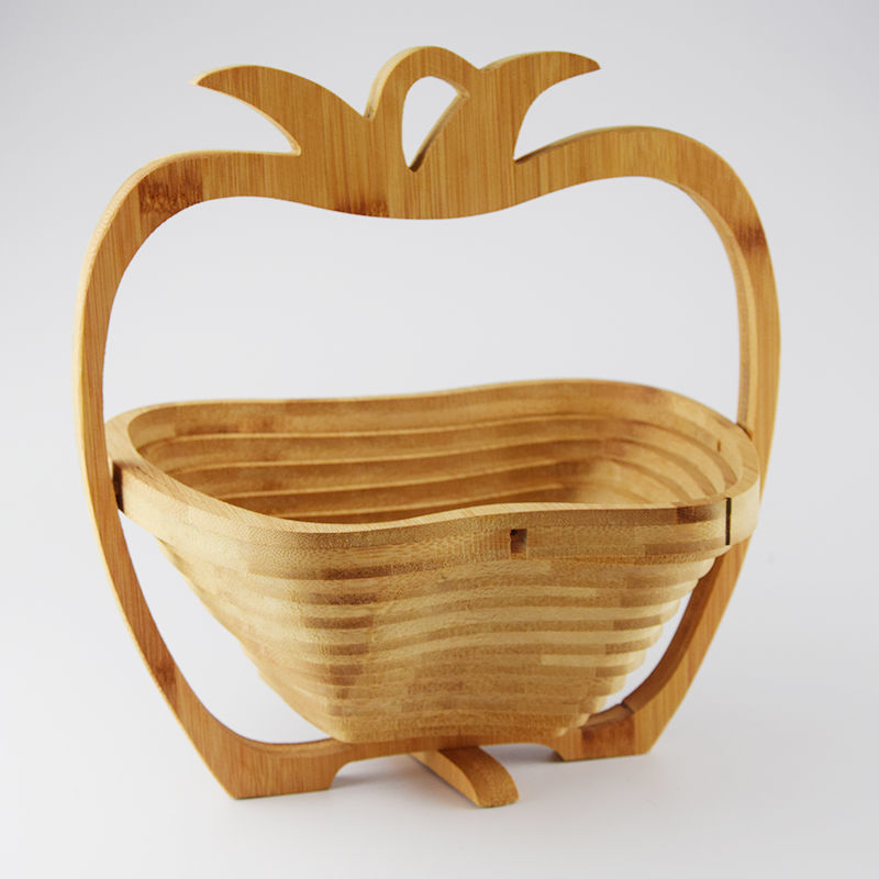 Quality Folding Wooden Fruit Basket for Kitchen Storage