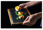Black Wood Pizza Dish - Premium Wood by Woody Kitchenware