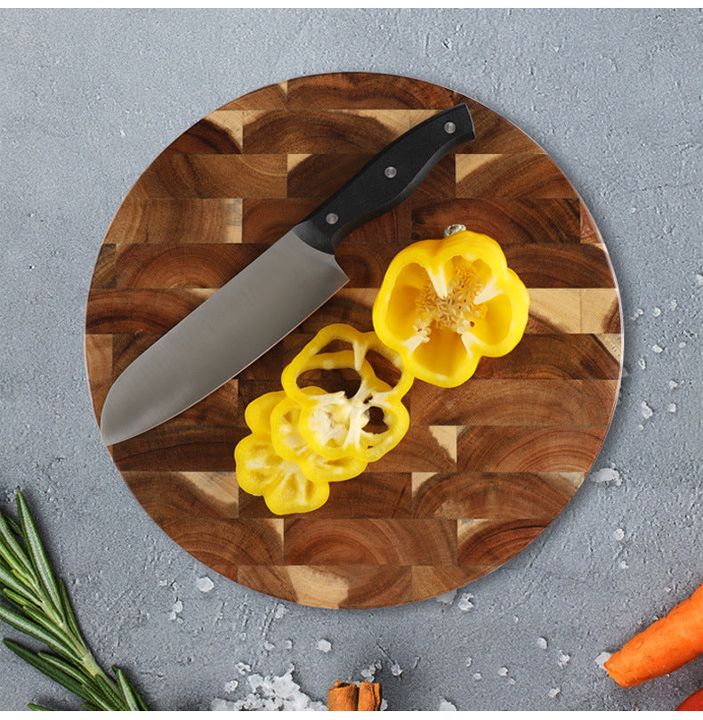 End-Grain Solid Wood Cutting Board - Durable Butcher Block Design