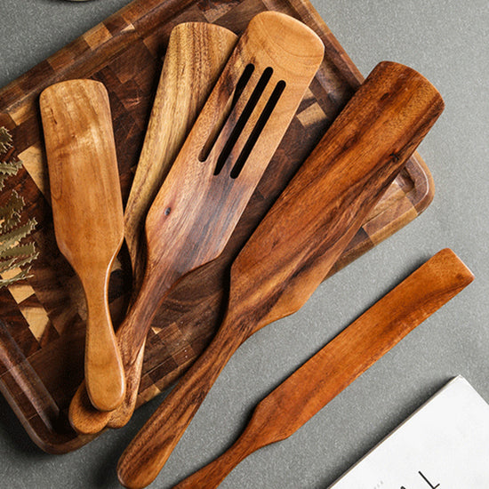 Acacia Long-Handled Spatula Spatula - Premium Wood by Woody Kitchenware