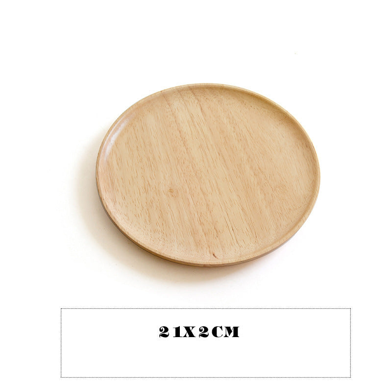 Round Japanese-Style Wooden Tray - Versatile Serving for Home