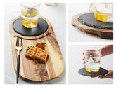 Wooden Pizza Board: Marble Accent Pizza Plate Woody&