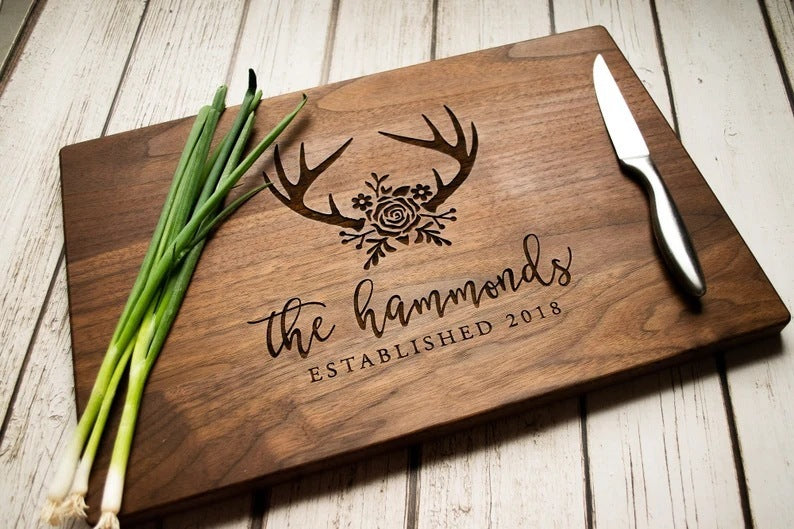 Custom Engraved Wooden Cutting Board - Personalized Kitchen Gift