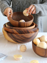 Wooden Salad Bowl: Natural Fruit Bowl Woody&