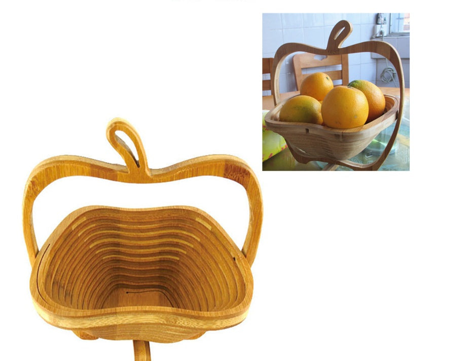 Quality Folding Wooden Fruit Basket for Kitchen Storage