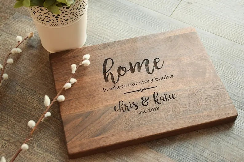 Custom Engraved Wooden Cutting Board - Personalized Kitchen Gift Idea