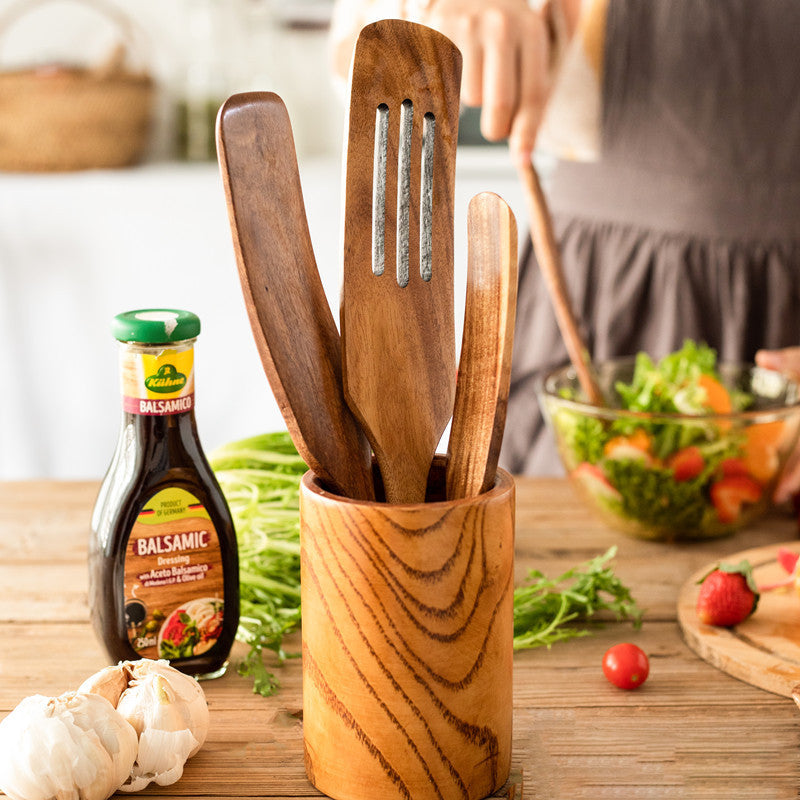 Teak Wood Cooking Spatula for Kitchen and Salad Prep