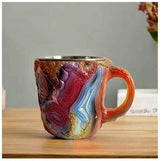 400ml Resin Mineral Crystal Coffee Mug with Handle – Elegant & Durable Tea Cup