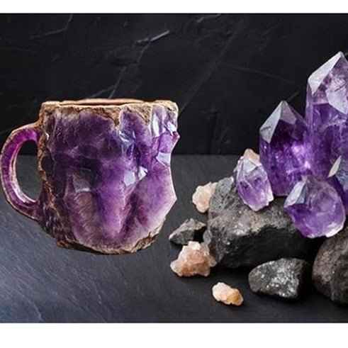 400ml Resin Mineral Crystal Coffee Mug with Handle – Elegant & Durable Tea Cup