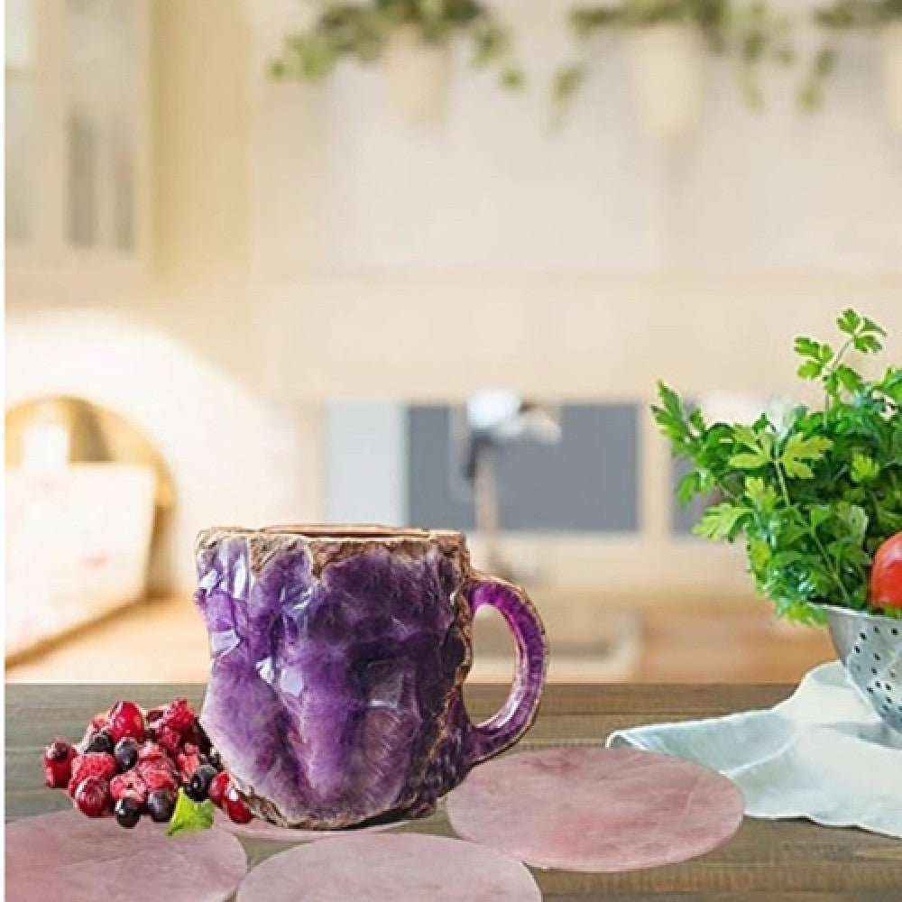 400ml Resin Mineral Crystal Coffee Mug with Handle – Elegant & Durable Tea Cup
