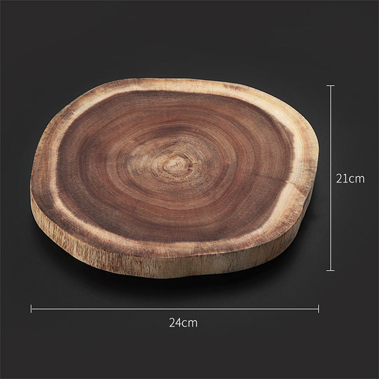 Round Log Cutting Board - Double-Sided & Natural Wood