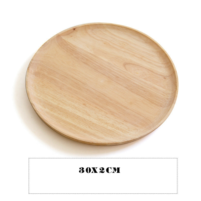 Round Japanese-Style Wooden Tray - Versatile Serving for Home