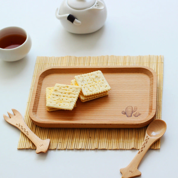 Long Wooden Fish-Shaped Serving Tray - Unique & Nautical Design