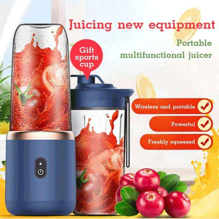 🥤 6-Blade Portable Blender – USB Rechargeable Smoothie Maker