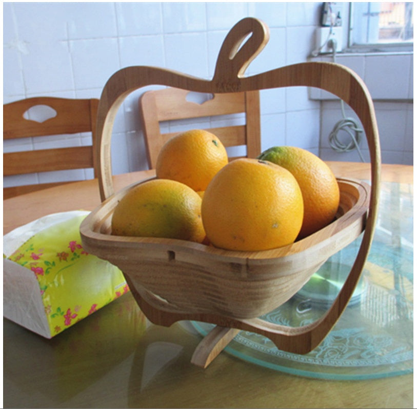 Quality Folding Wooden Fruit Basket for Kitchen Storage