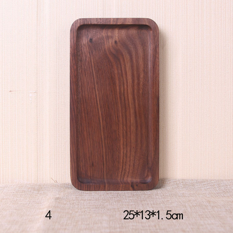 Rectangular Black Walnut Dinner Plate - Japanese-Inspired Design