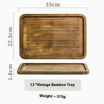 Wooden Serving Plate: Retro Commercial Rectangular Tray | Premium Wooden Board For Food