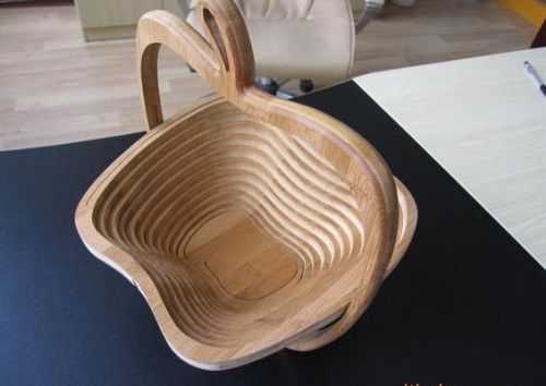 Quality Folding Wooden Fruit Basket for Kitchen Storage