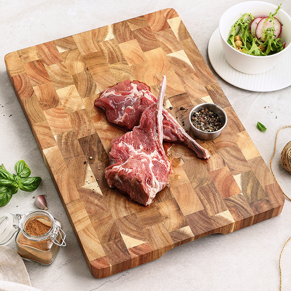 Solid Acacia Wood Cutting Board - Durable & Versatile for Home Use