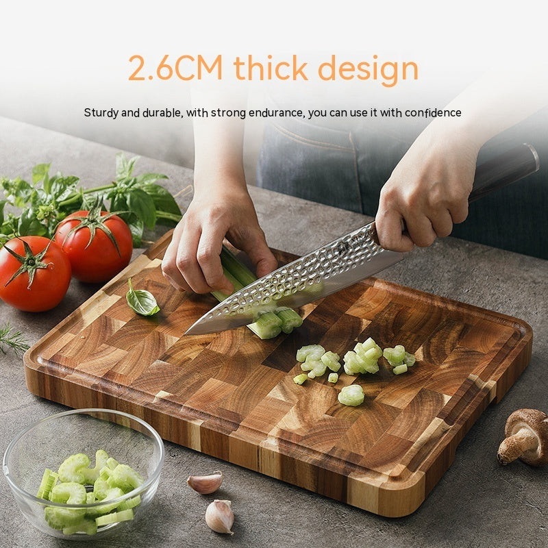 Thick Acacia Wood Cutting Board - Durable & Heavy-Duty for Home Use