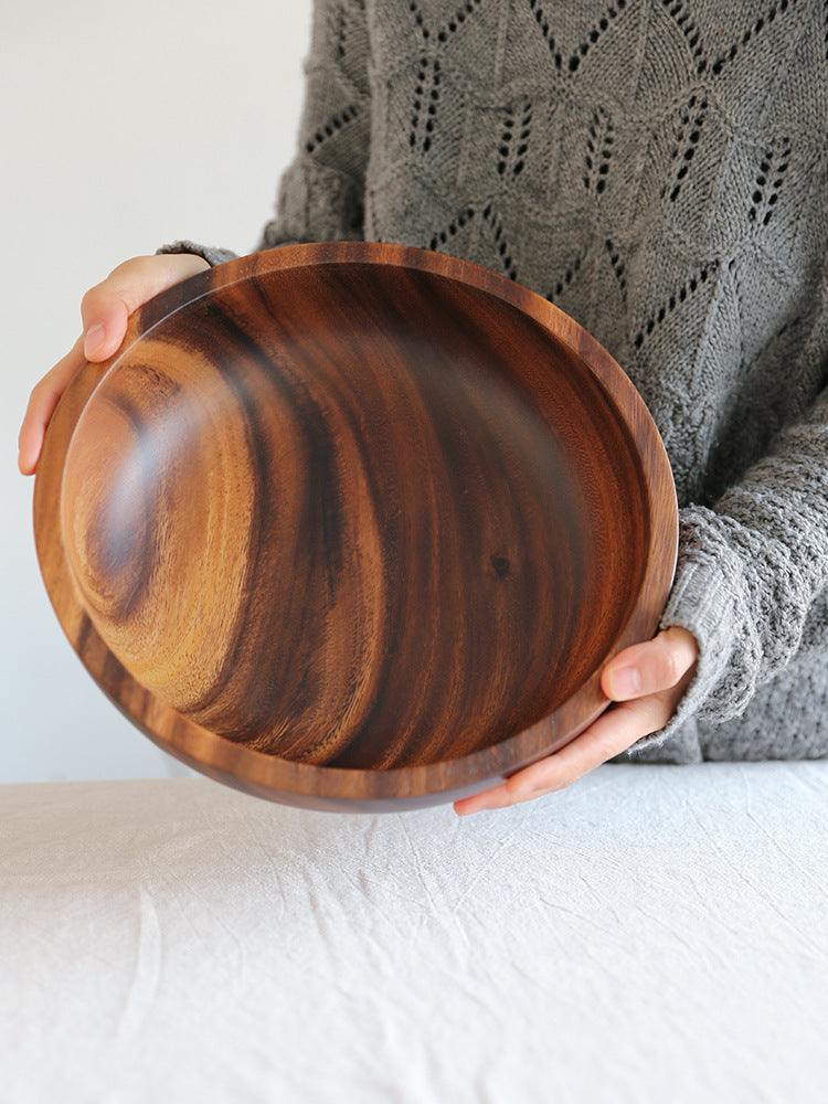 Natural Wooden Bowl - Fruit, Salad & Food Serving - Home & Restaurant Use (Check Size)