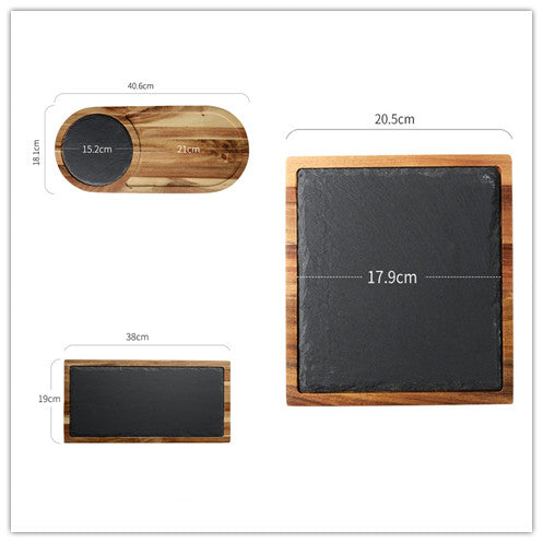 Wooden Pizza Board: Marble Accent Pizza Plate Woody&