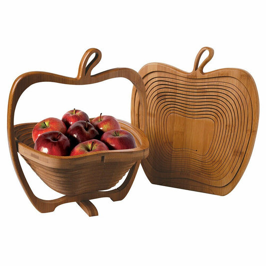 Quality Folding Wooden Fruit Basket for Kitchen Storage