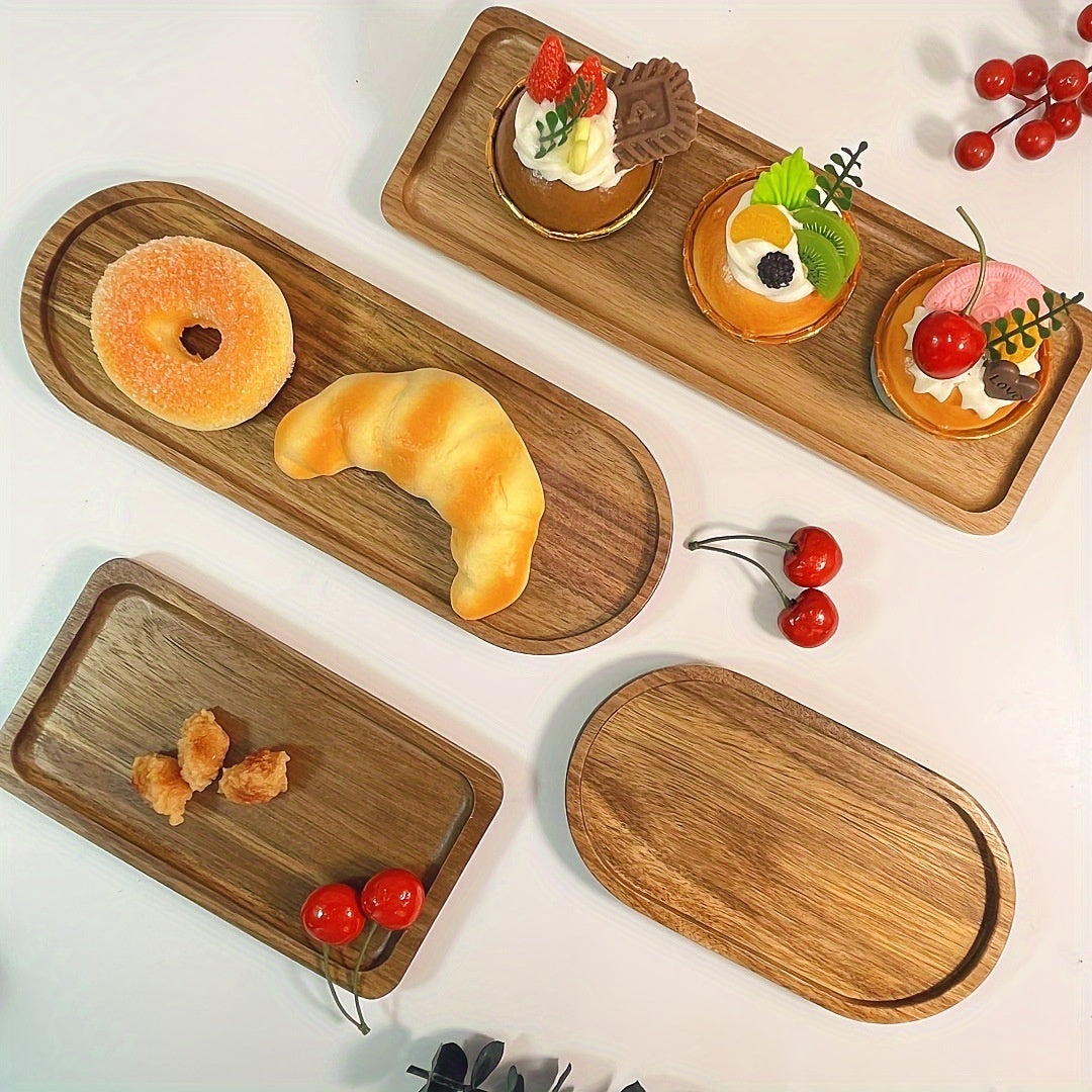 Japanese-Style Acacia Wooden Tray - Premium Wood by Woody Kitchenware