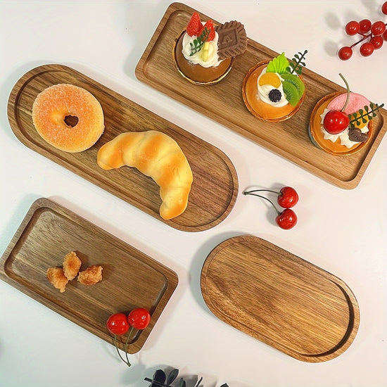 Japanese-Style Acacia Wooden Tray - Premium Wood by Woody Kitchenware