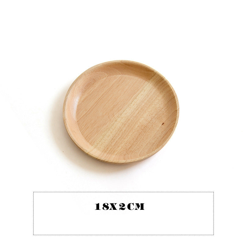 Round Japanese-Style Wooden Tray - Versatile Serving for Home