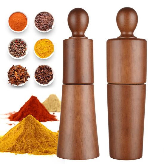 Premium Solid Wood Pepper & Salt Grinder | Adjustable Ceramic Core Mill
