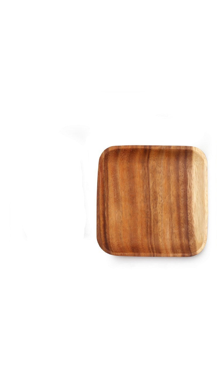 Plato rectangular de madera de acacia