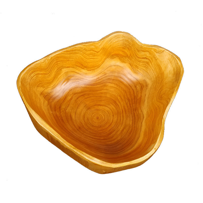 Solid Wood Fruit & Salad Bowl - Large, Modern Design for Living Room