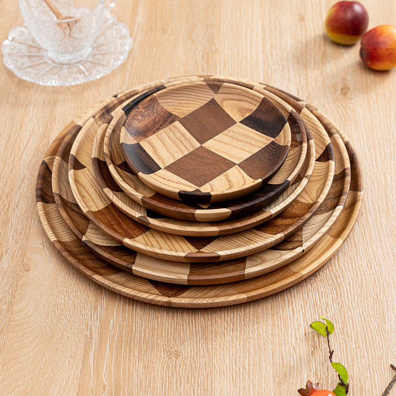 Round Wooden Cake Stand & Serving Board - Natural & Elegant Display