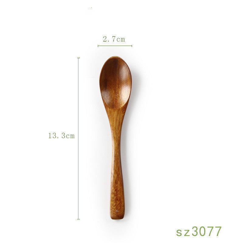 Japanese-Style Solid Wood Honey Spoon - Natural & Elegant