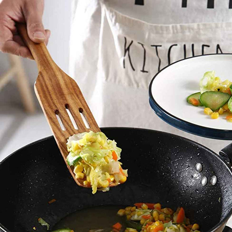 Acacia Long-Handled Spatula Set – Premium Wooden Mixing & Cooking Utensils