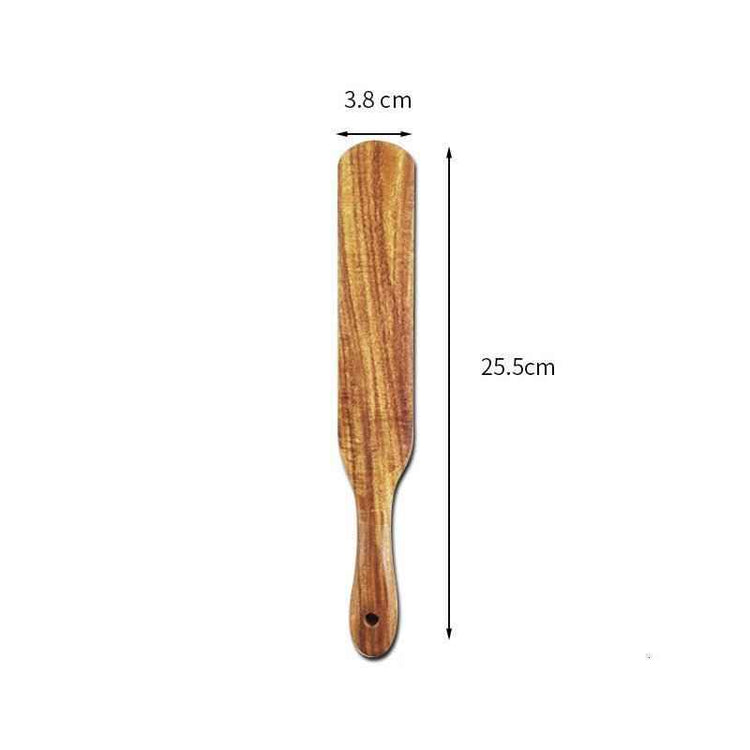 Acacia Long-Handled Spatula Set – Premium Wooden Mixing & Cooking Utensils