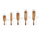 Acacia Long-Handled Spatula Set – Premium Wooden Mixing & Cooking Utensils