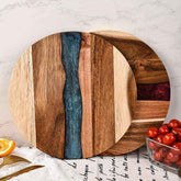 🌿 Acacia Solid Wood Round Plates – Unfinished Wooden Dishware