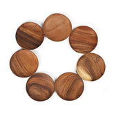 🌿 Acacia Solid Wood Round Plates – Unfinished Wooden Dishware