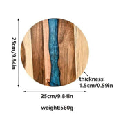 🌿 Acacia Solid Wood Round Plates – Unfinished Wooden Dishware