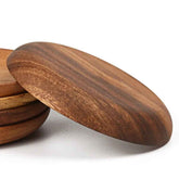 🌿 Acacia Solid Wood Round Plates – Unfinished Wooden Dishware