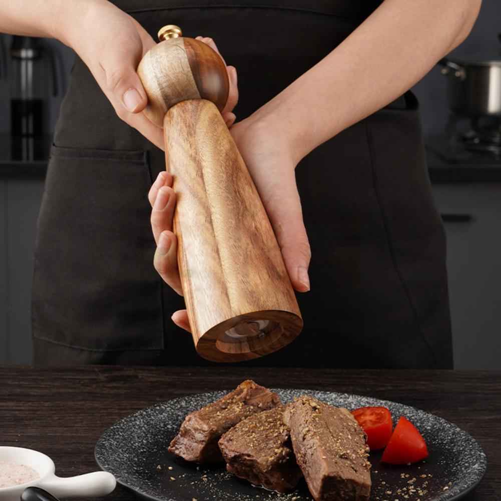 Acacia Wood Round Head Spice Grinder – Manual Ceramic Mill