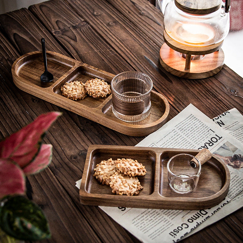 Artisan Wooden Tray by Woody’s Rituals — Retro Harmony: Japanese Style Wooden Compartment Serving Tray – Wo...