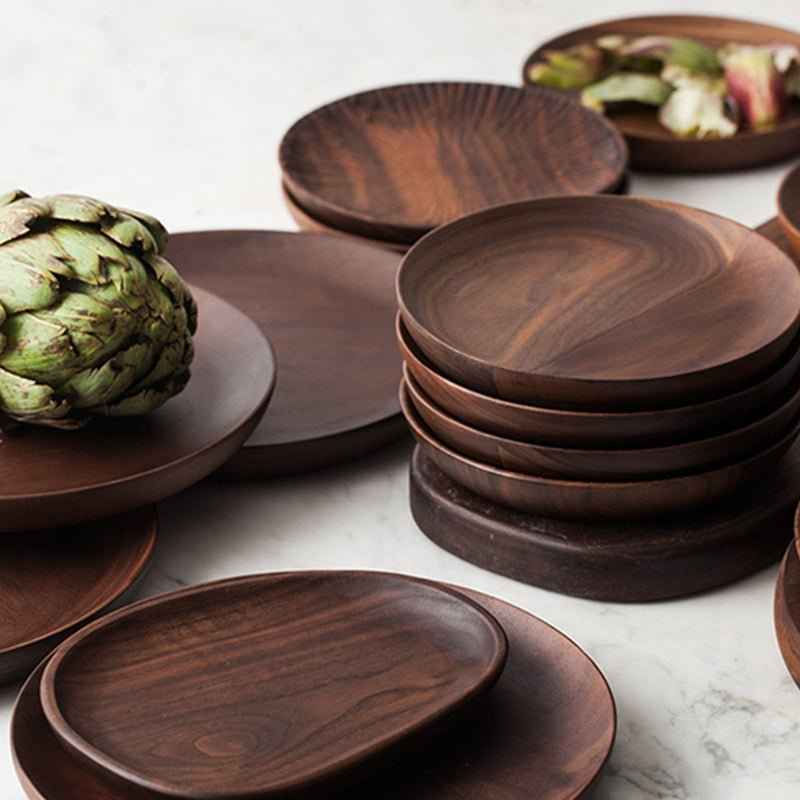 Black Walnut Round Breakfast Tray – Elevate Your Morning Ritual