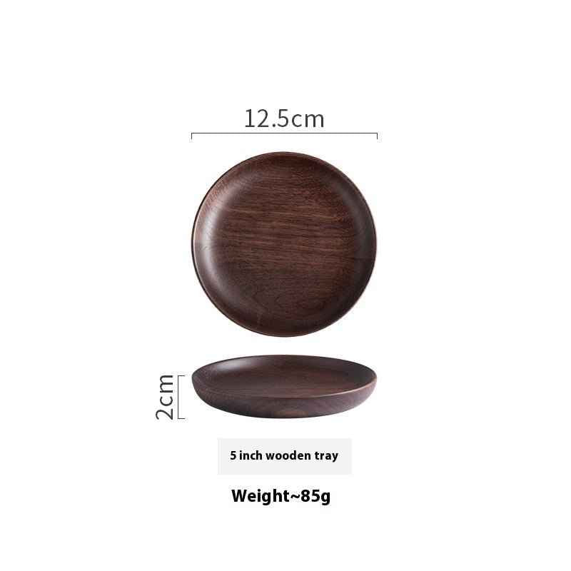 Black Walnut Round Dish – Elegant Serving for Dried Fruits & Desserts