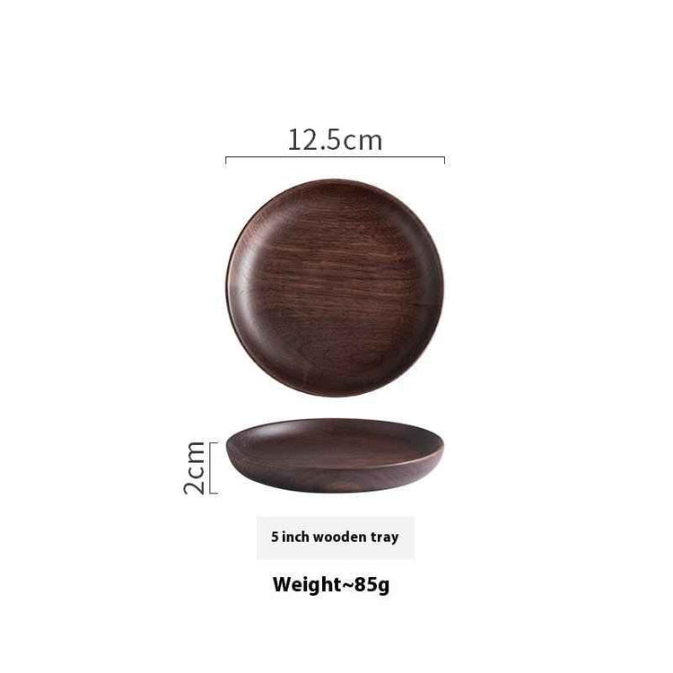 Black Walnut Round Dish – Elegant Serving for Dried Fruits & Desserts
