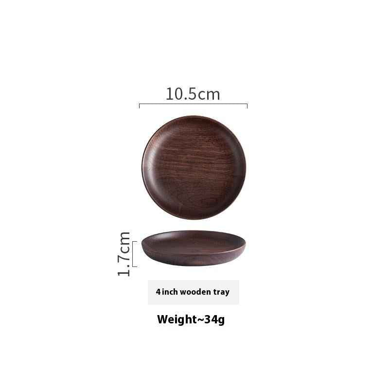 Black Walnut Round Dish – Elegant Serving for Dried Fruits & Desserts