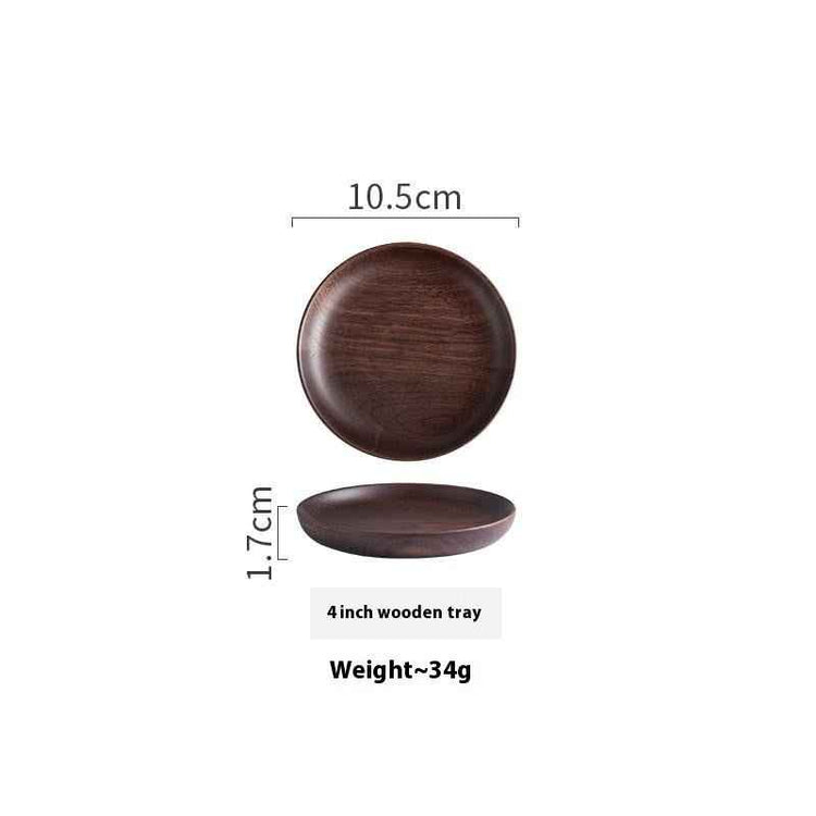 Black Walnut Round Dish – Elegant Serving for Dried Fruits & Desserts